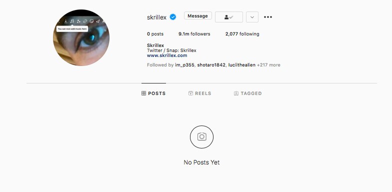 Iflyer Skrillex スクリレックス がinstagramを全削除 今週金曜日にkid Cudi キッド カディ とのコラボトラックをリリース