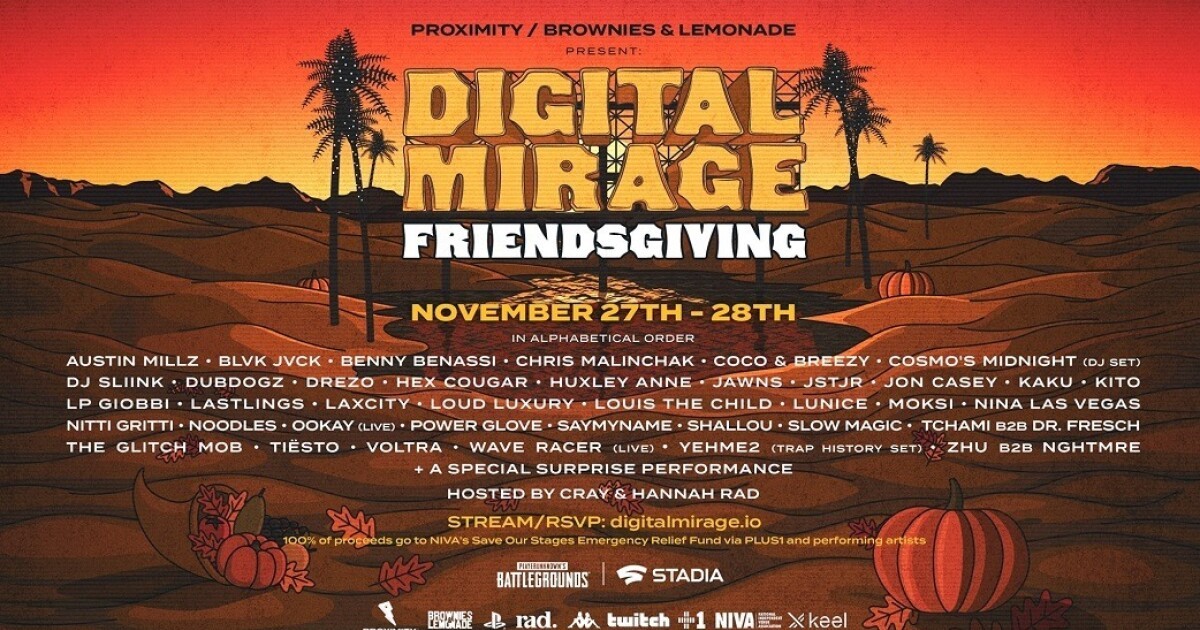 Iflyer 第3回目となるオンラインフェス Digital Mirage Friendsgiving 今週末開催 Tiesto Tchamiを筆頭に超豪華ラインナップ